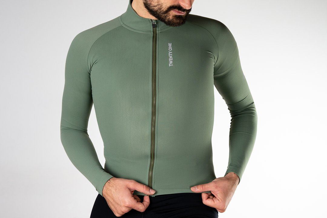 TWENTY ONE FACTORY THERMAL MENS JERSEY DARKSEAGREEN